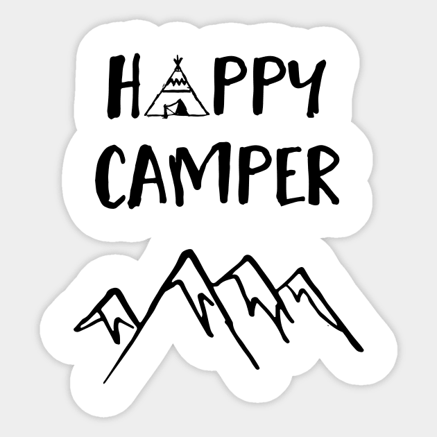 Happy Camper Sticker by deificusArt